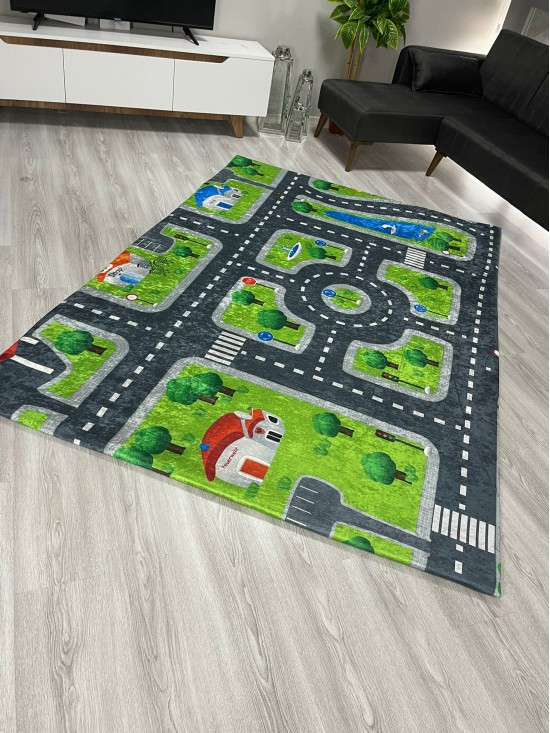 Trafik Yol Modeli Halı Örtüsü