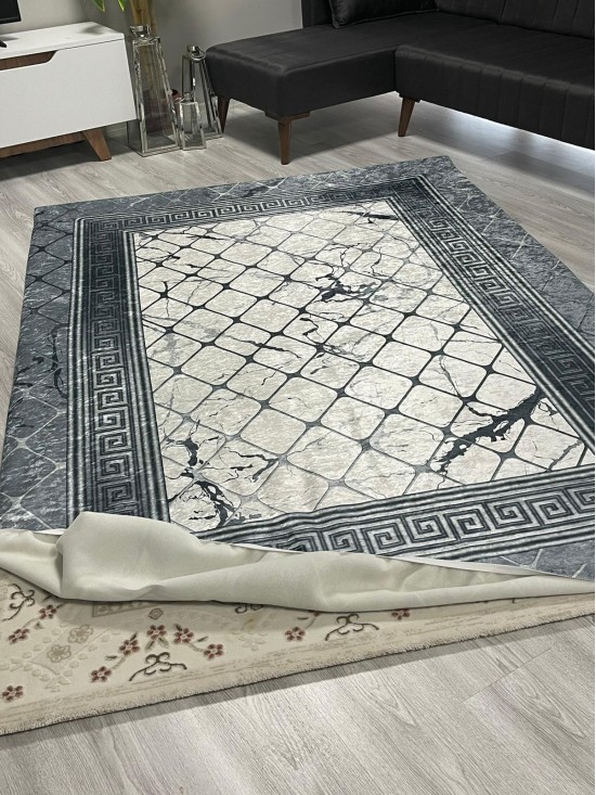 Şahmeran Gri Halı Örtüsü