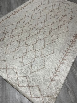 Baklava Desenli Krem Halı Örtüsü