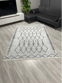 Baklava Gri Bambu Lüx Halı