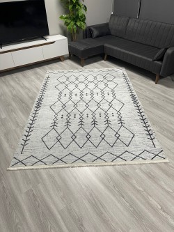 Baklava Gri Bambu Lüx Halı