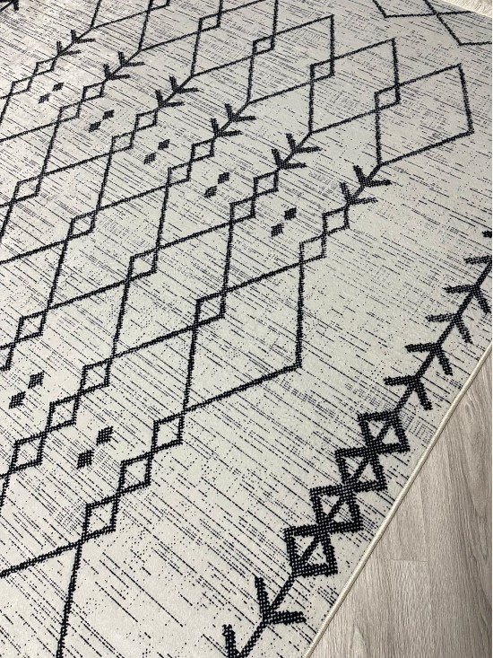 Baklava Gri Bambu Lüx Halı