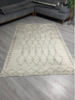 Baklava Krem Bambu Lüx Halı