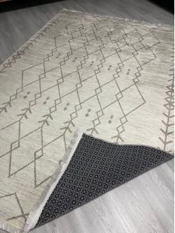 Baklava Krem Bambu Lüx Halı