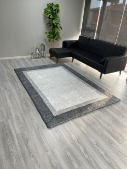 Çerçeve Gri Halı Örtüsü