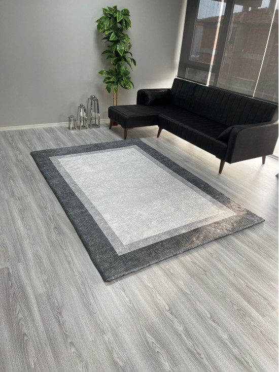 Çerçeve Gri Halı Örtüsü