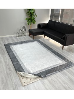 Çerçeve Gri Halı Örtüsü