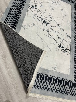 Dalga Gri Bambu Lüx Halı