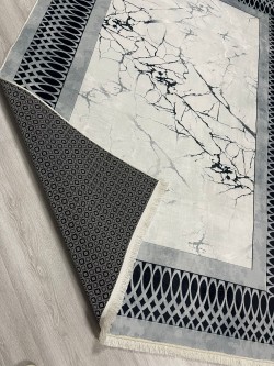 Dalga Gri Bambu Lüx Halı