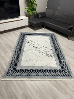 Dalga Gri Bambu Lüx Halı