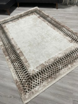 Dalga Kahve Bambu Lüx Halı