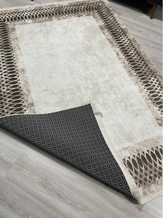 Dalga Kahve Bambu Lüx Halı