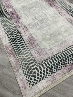 Dalga Pembe Bambu Lüx Halı