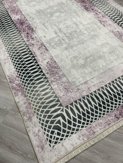 Dalga Pembe Bambu Lüx Halı