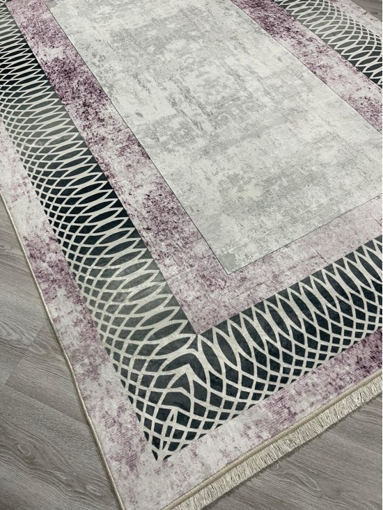 Dalga Pembe Bambu Lüx Halı