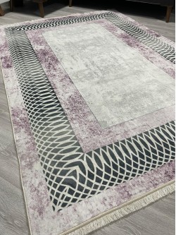 Dalga Pembe Bambu Lüx Halı