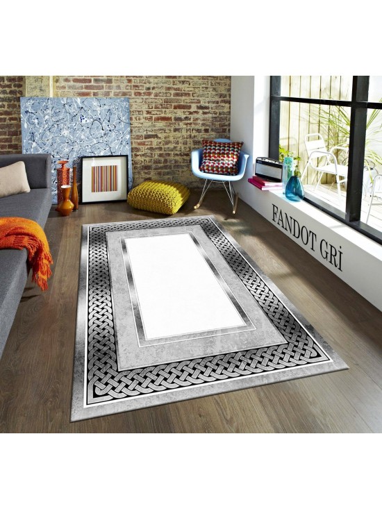 Fandot Gri Deri Taban Halı