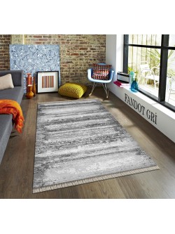 Fandot Koyu Gri Deri Taban Halı