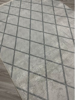 Petek Açık Gri Bambu Lüx Halı