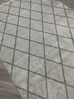 Petek Açık Gri Bambu Lüx Halı