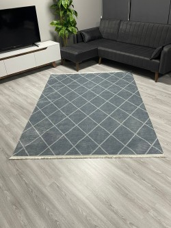 Petek Gri Bambu Lüx Halı