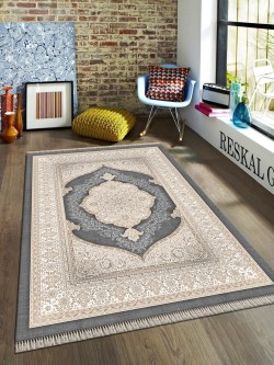 Reskal Gri Deri Taban Halı